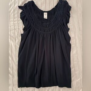We The Free by Free People Black Ruffled Top, off shoulder option